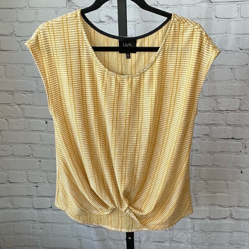 W5 Concepts Mustard Yellow and White Striped Top